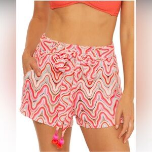 Trina Turk Palisades Crochet Shorts Cover Up medium NWOT